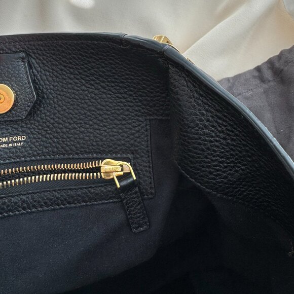 Tom Ford "Sedgwick" Tote in Black Pebbled Leather - Picture 13 of 17